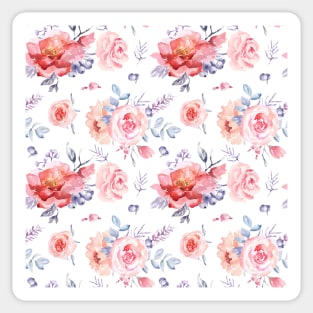 Rose seamless pattern with watercolor 15 Sticker